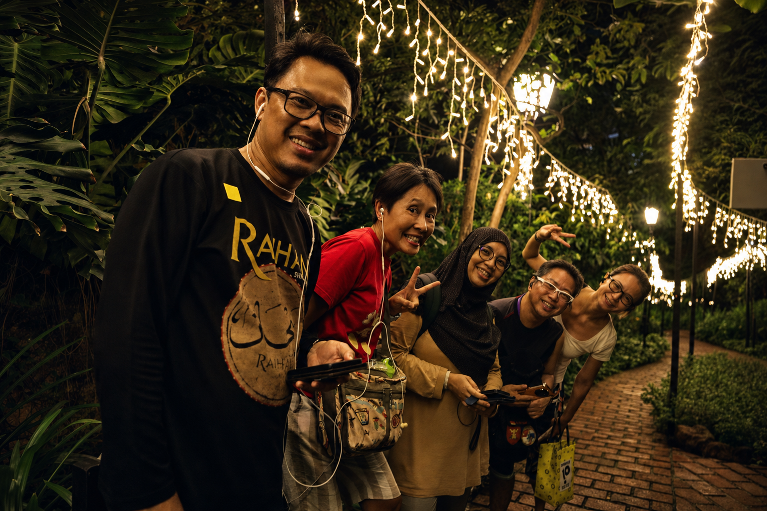 Group of participants having fun